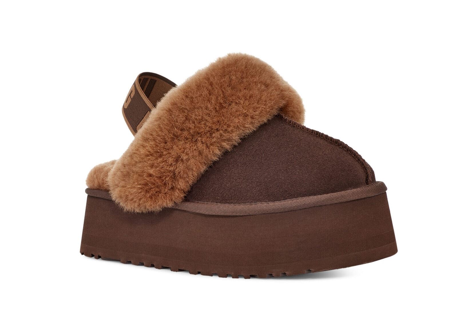 Уггі жіночі капці на платформі UGG Funkette Chocolate