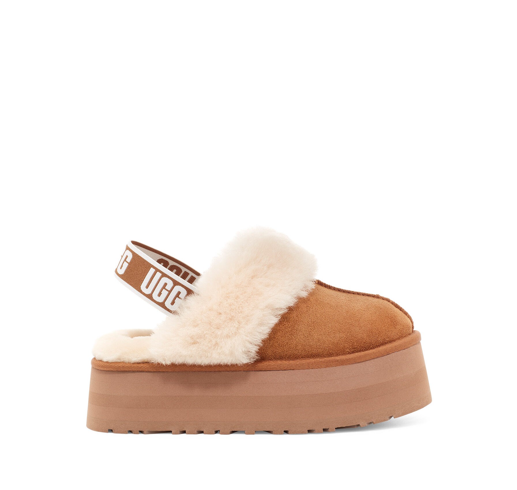 Уггі жіночі капці на платформі UGG Funkette Chestnut