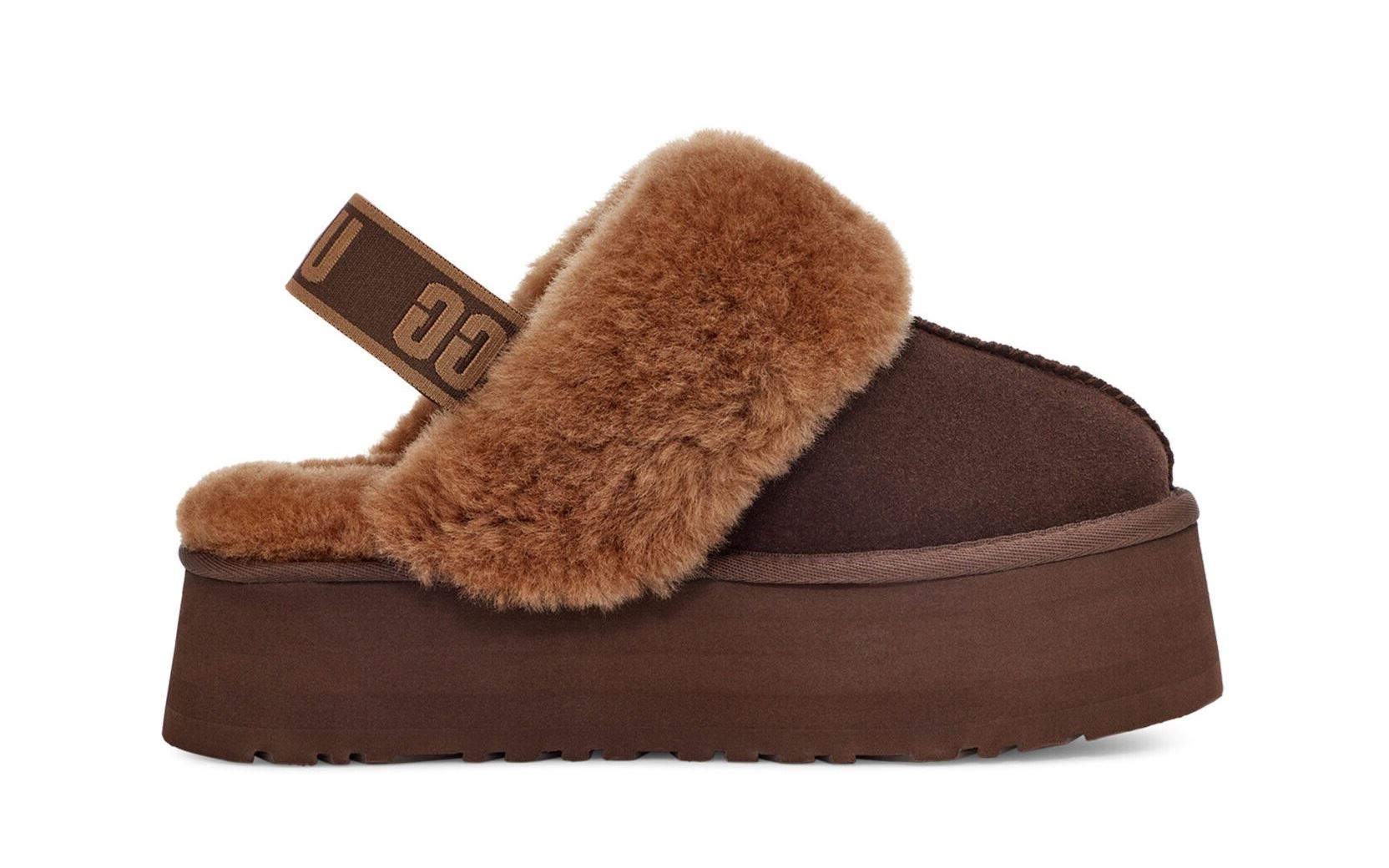 Уггі жіночі капці на платформі UGG Funkette Chocolate