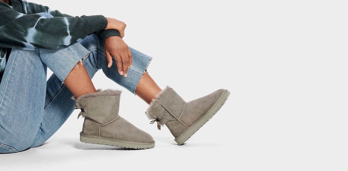 Уггі жіночі UGG Classic 2 Mini Bailey Bow Сірі