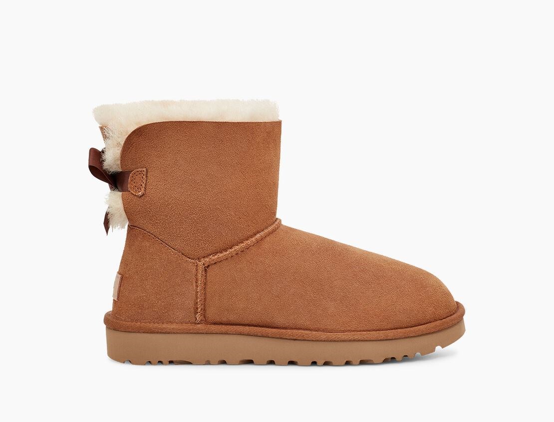 Уггі жіночі UGG Classic 2 Mini Bailey Bow Chestnut