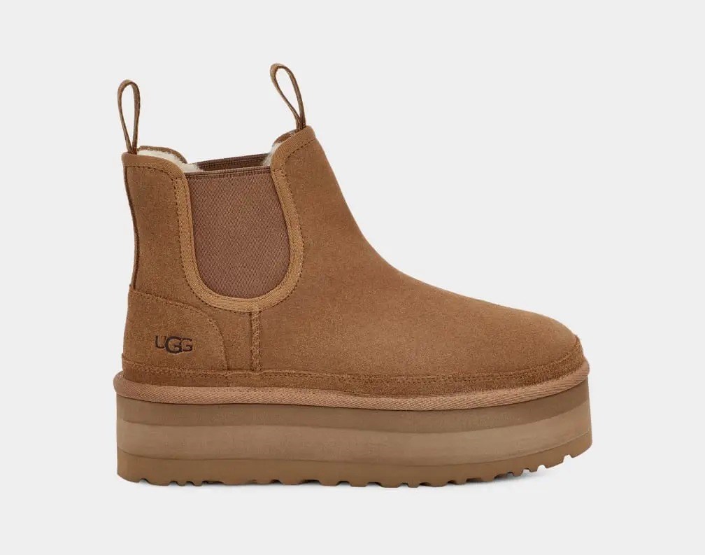 Уггі жіночі на платформі UGG Neumel Platform Chelsea Каштан